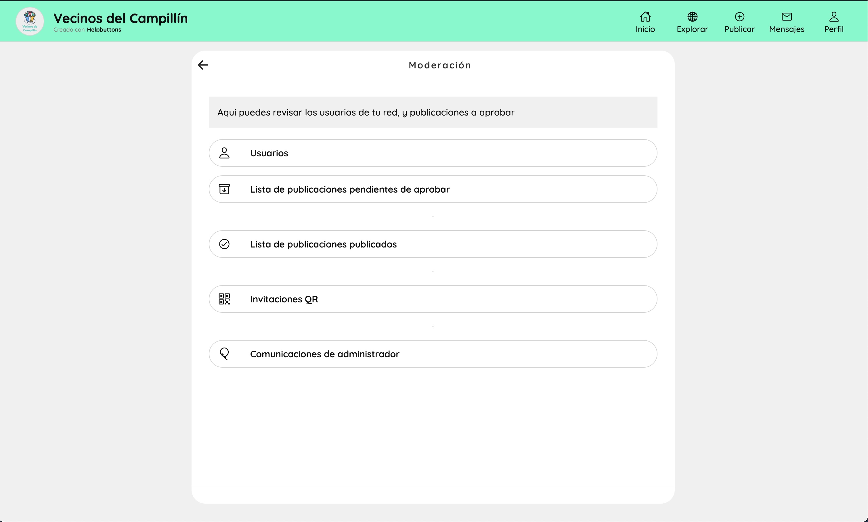 Panel de moderación