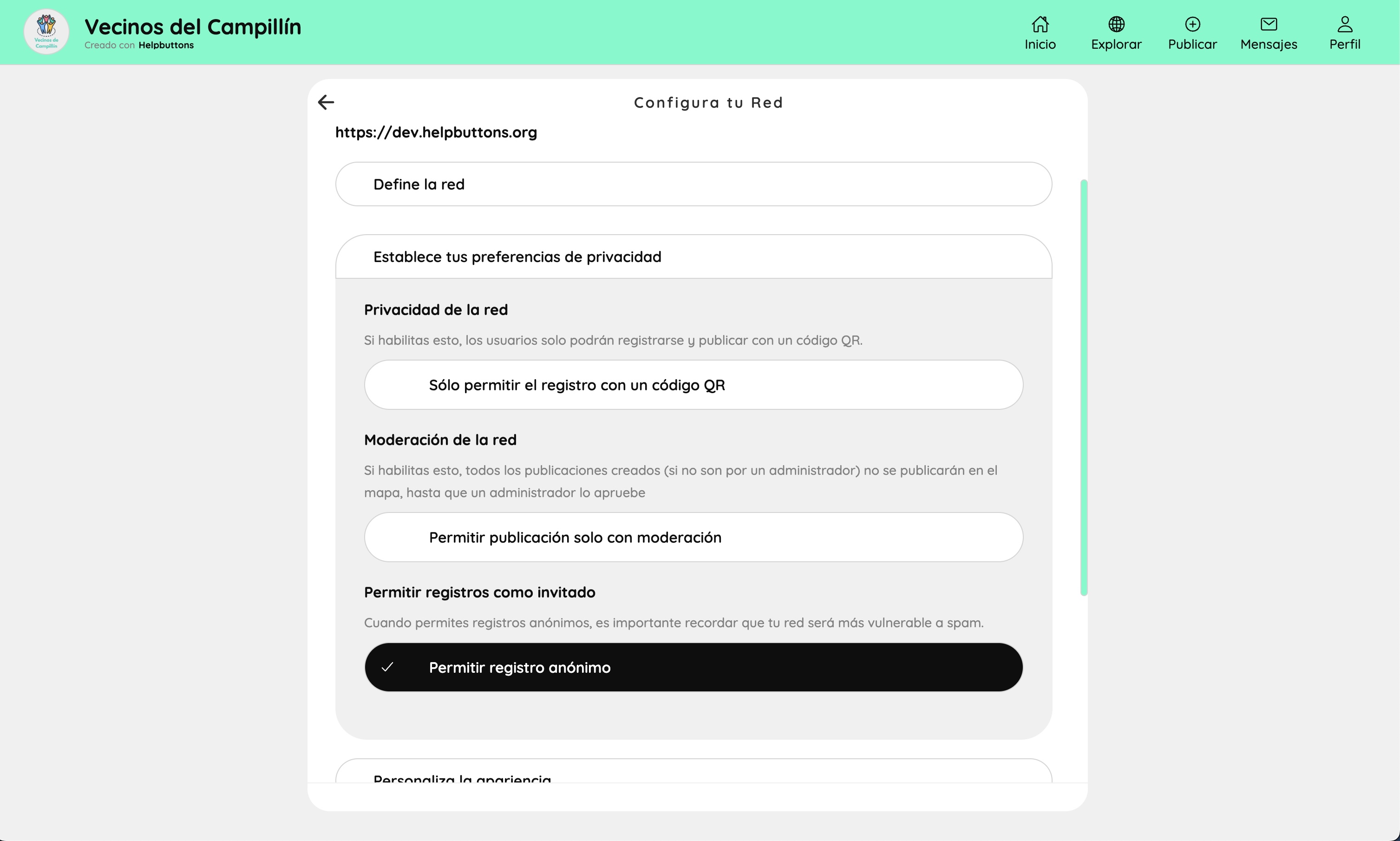 Configuración de privacidad